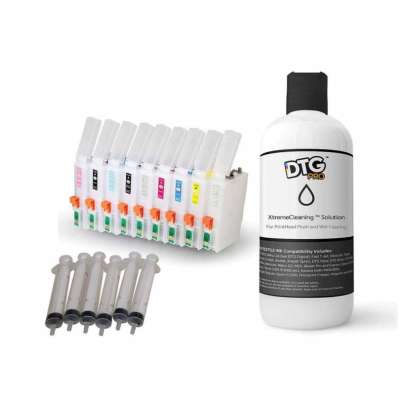 DTF PRO P600 Cleaning and Maintenance Kit (includes 9 cartridges, 32oz cleaning solution, 6 syringes with special tip)