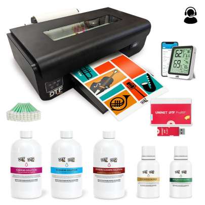 INSPIRE SERIES: Includes the DTFPRO INSPIRE A3+ DTF Printer (Direct to Film Printer) with BI-Directional Roll Feeder, WICS (White Ink Circulation System), White Ink Stirring, Vacuum, RIP Software, Training and Onboarding