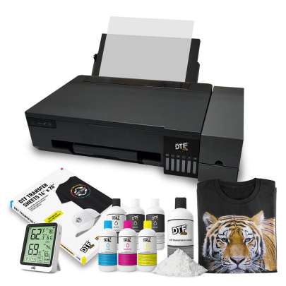 DTFPRO QUICKSHEET DTF Printer (Direct to Film Printer) - includes Printer, AWIM Module, RIP Software, 1-on-1 Training, Supplies Starter Pack (580ml ink, 20 DTF Sheets, 0.7lb grams DTF Powder)