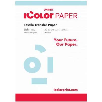 iColor Light 1 Step Transfer Media 8.5 in x 11 in (216 x 279mm) - includes 20 pcs