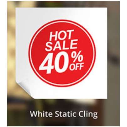 iColor White Window Cling Banner 8 1/2 in x 49.6 in (216 x 1259mm) - includes 10 pcs