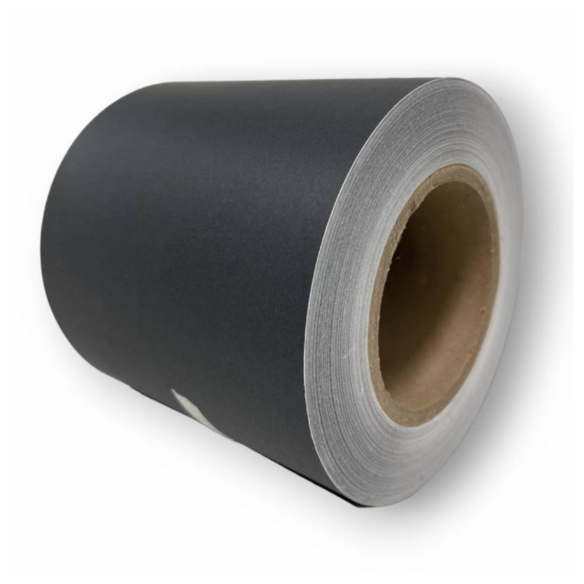 Eclipse Black Paper Roll with Permanent Adhesive for IColor 400 - 5.1 in x 500 ft (130mm x 152m) - Large Image