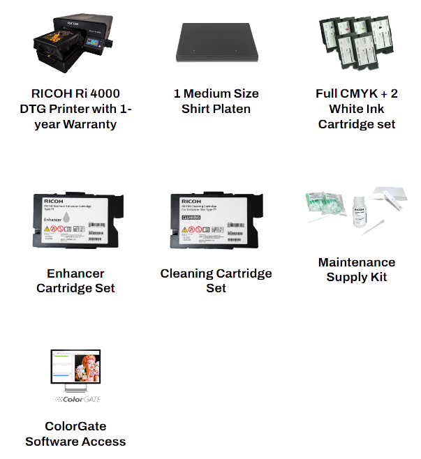 Ricoh RI4000 DTG Printer Items